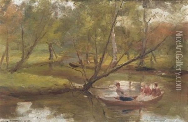 On The River Oil Painting - Ludovico Cremonini