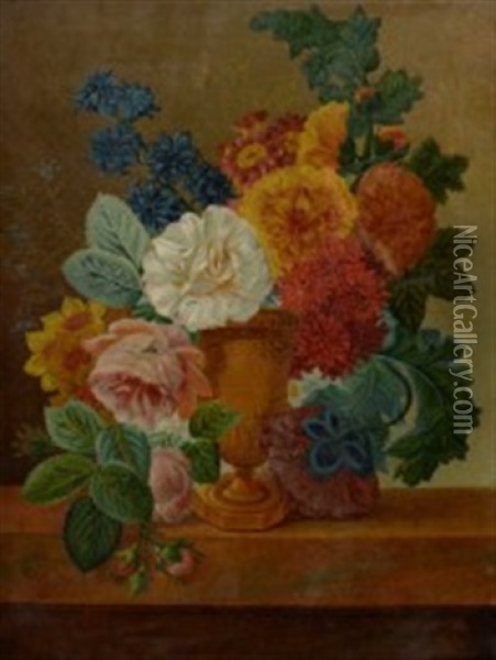 Nature Morte Aux Fleurs Oil Painting - Johannes Cornelis de Bruyn