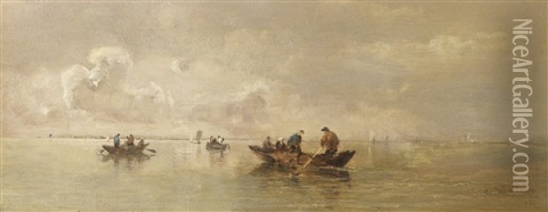 Fischer Auf Dem Chiemsee Oil Painting - Joseph Wopfner