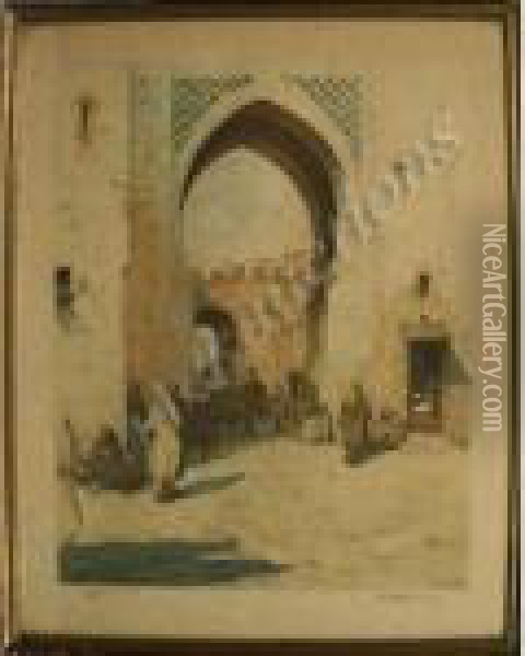 The Gate To An Oriental City Oil Painting - Tavik Frantisek Simon