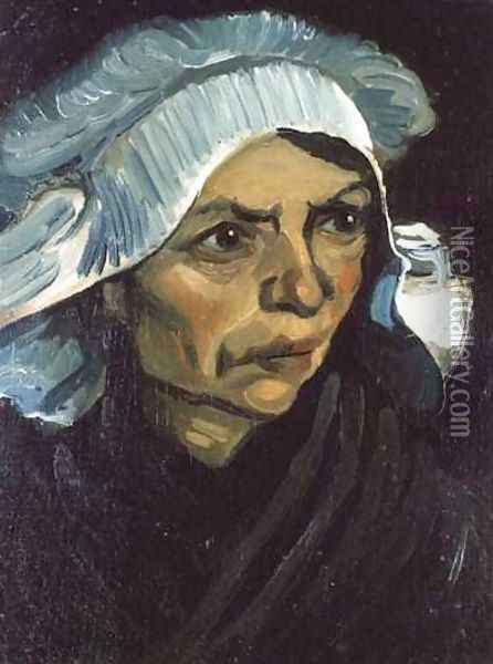 Head Of A Peasant Woman With White Cap VIII Oil Painting - Vincent Van Gogh