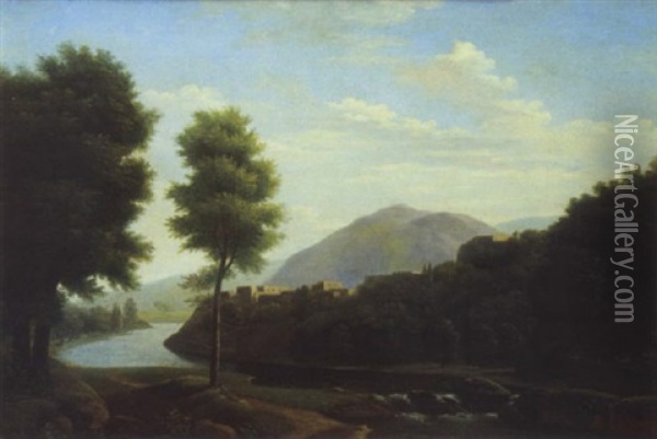 Paysage Classique De La Campagne Romaine Oil Painting - Alexandre Hyacinthe Dunouy