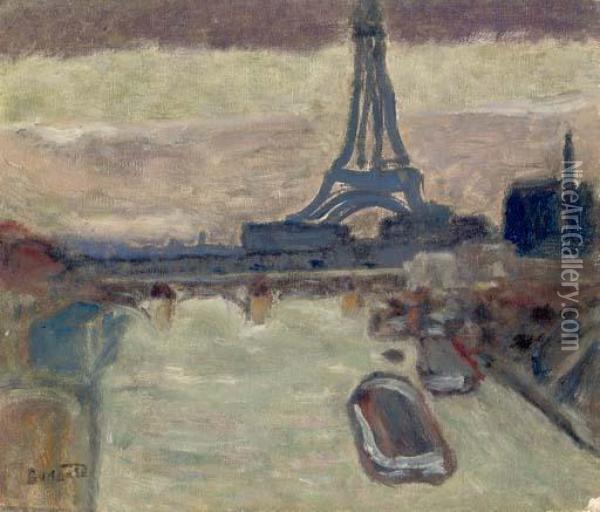 La Tour Eiffel Et La Seine Oil Painting - Pierre Bonnard