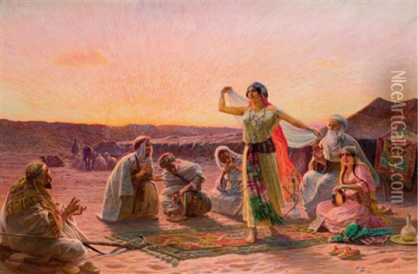 La Danseuse Du Desert Oil Painting - Otto Pilny