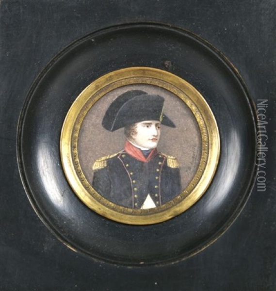 Miniature Portrait Of Napoleon Oil Painting - Jean Baptiste Jacques Augustin