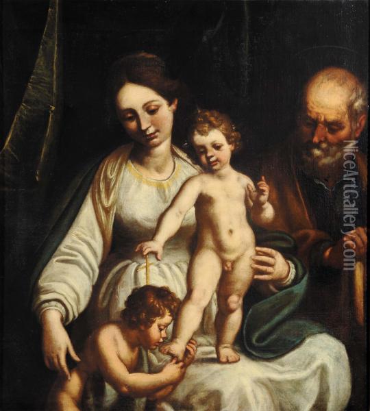 Sacra Famiglia Oil Painting - Bernardo Castello