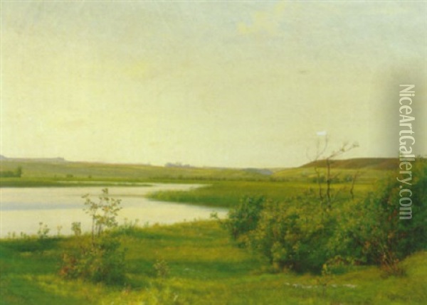 Jysk Sommerlandskab Med Alob Oil Painting - Vilhelm Peter Karl Kyhn