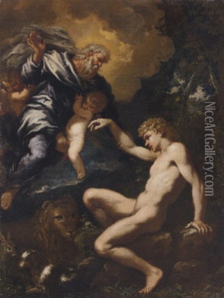 The Creation Of Adam Oil Painting - Lieven Mehus