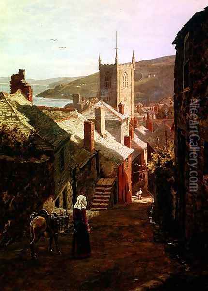 Old St. Ives Oil Painting - Edward Wilkins Waite