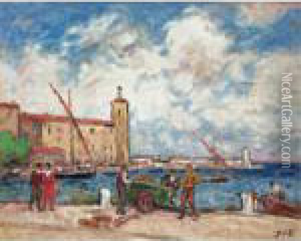 Le Port De Peche Oil Painting - Georges dEspagnat