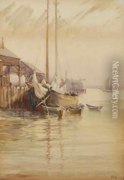 Gloucester Fishing Boats Oil Painting - John A. Cook