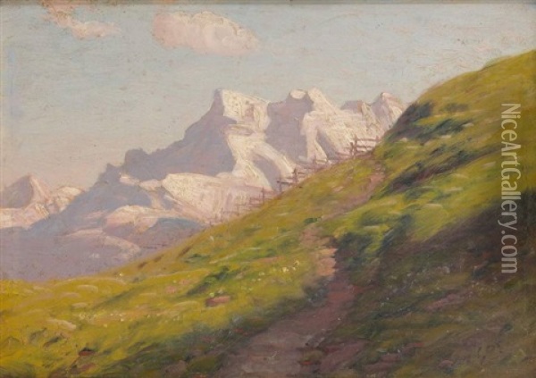 Les Dents Du Midi Oil Painting - Albert Henri John Gos