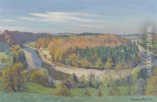 Herbst Bei Worblaufen Oil Painting - Waldemar Theophil Fink