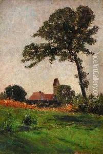 Landschaft Mit Kirche Oil Painting - Peter Paul Muller