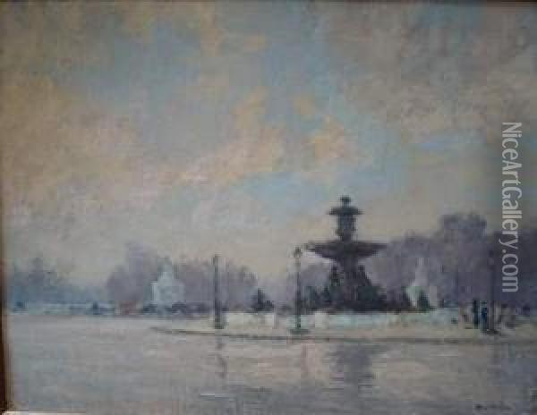 Place De La Concorde Oil Painting - Rene Hanin