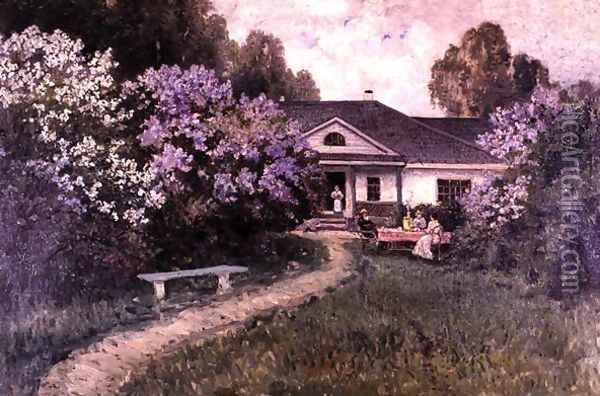 Lilacs Oil Painting - A. S. Yegornov