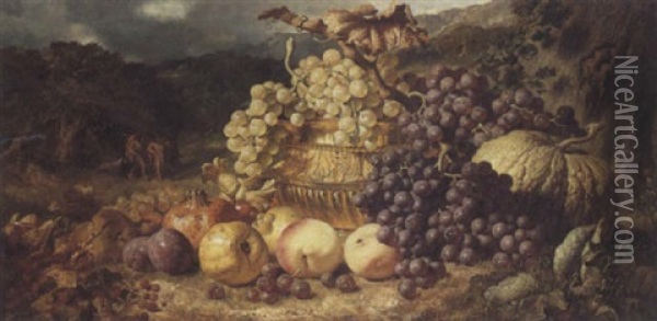 Fruits Of Autumn Oil Painting - George Lance