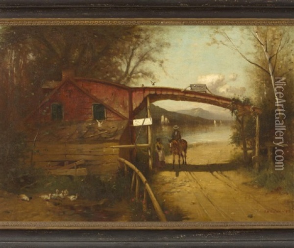 The Toll Gate Oil Painting - John H. Cocks