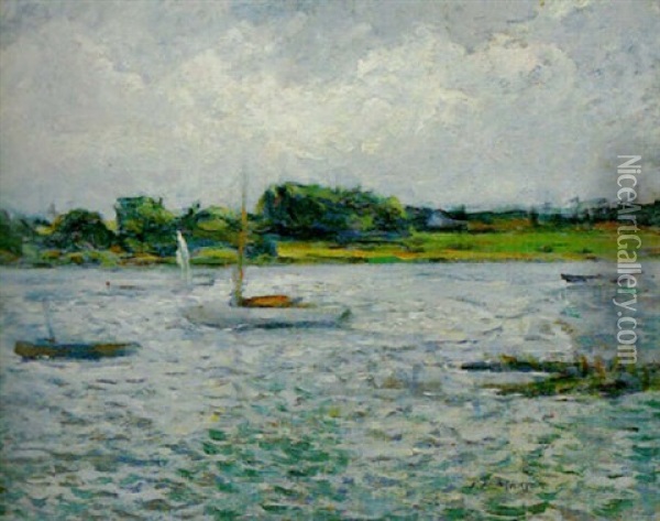 Stormy Day, Woodbridge Oil Painting - James Bolivar Manson