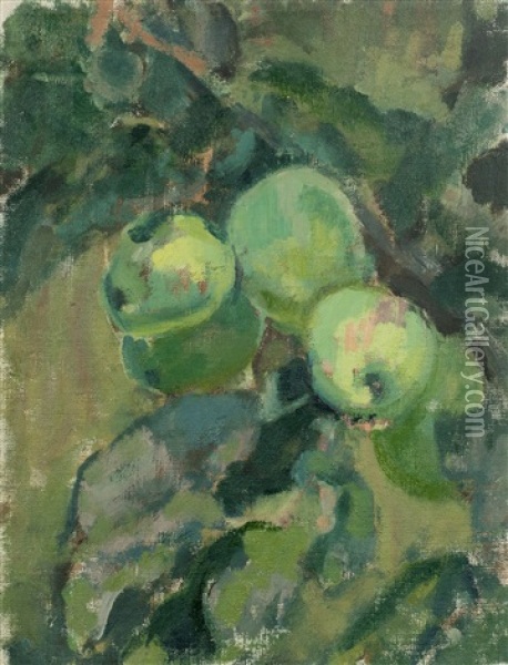Apples Oil Painting - Magnus Enckell