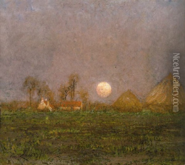 Zonsondergang Oil Painting - Emile Claus