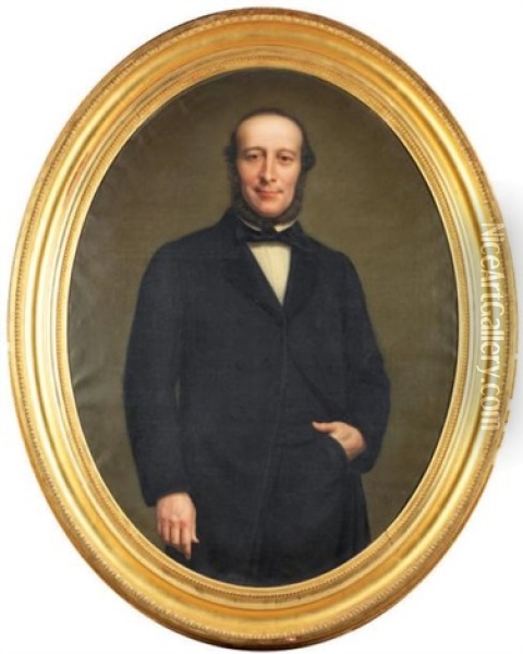 Portrait De M. Charles De La Haichois Oil Painting - Pierre-Eugene Jules Maison