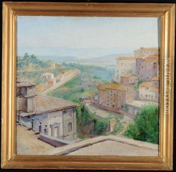 Veduta Di Paese Oil Painting - Umberto Coromaldi