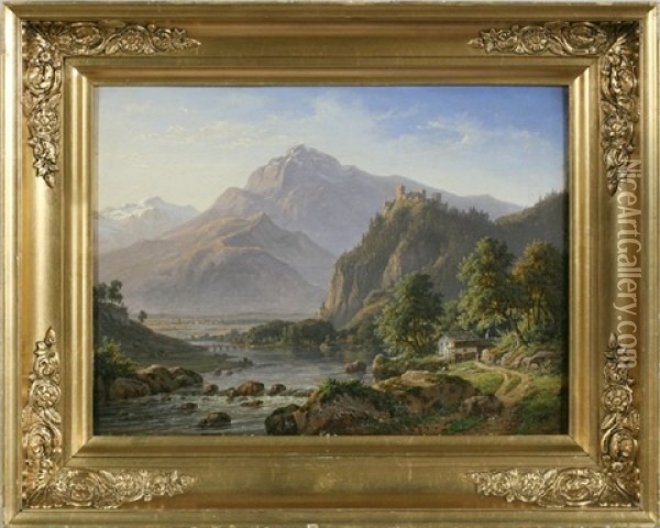 Continental Landscape Oil Painting - Frederik Christian Jacobsen Kiaerskou