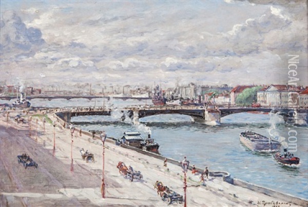 View Of The River Neva, St. Petersburg Oil Painting - Ivan Mikhailovich Grabovsky