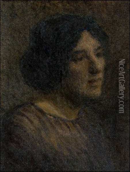 Naisen Muotokuva (portrait Of A Woman) Oil Painting - Eugene Carriere