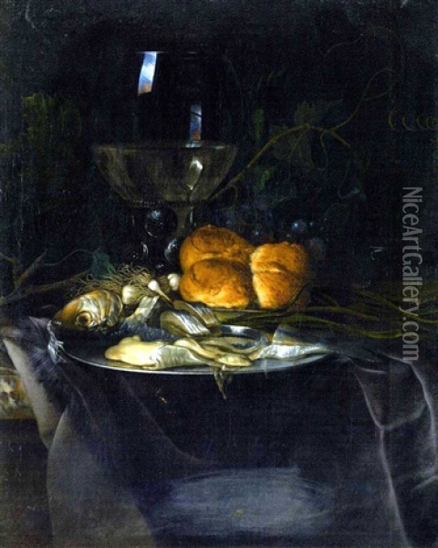 Le Repas Maigre Oil Painting - Willem Van Aelst