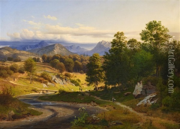 Partie In Sudtirol Oil Painting - Johann Georg Paul Mohr