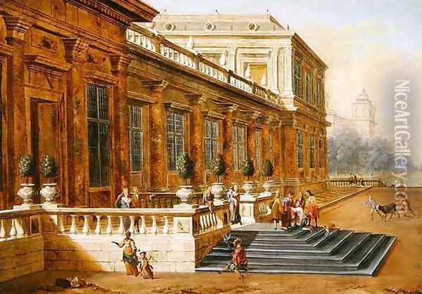 The Return of the Prodigal Son on the Steps of a Classical Palace Oil Painting - Jacob Balthasar Peeters