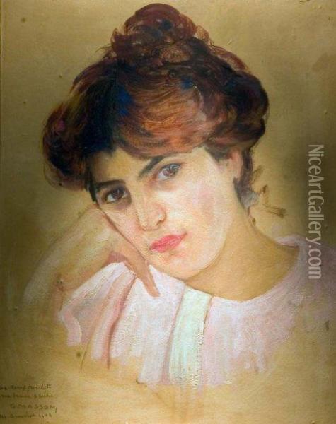 Portrait De Femme Au Chignon Oil Painting - Georges Masson