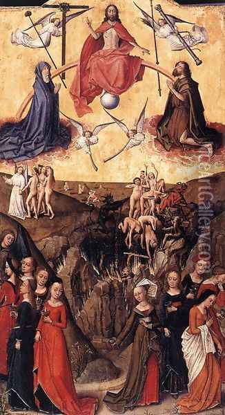 Last Judgment anf the Wise and Foolish Virgins 1450s and c. 1480 Oil Painting - Flemish Unknown Masters