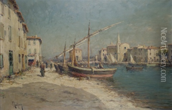 Vue Du Port Des Martigues Oil Painting - Henri Malfroy-Savigny