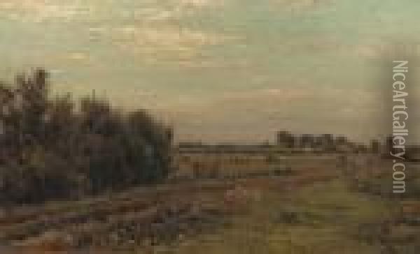 Cows Grazing In The Pasture Oil Painting - Willem Roelofs