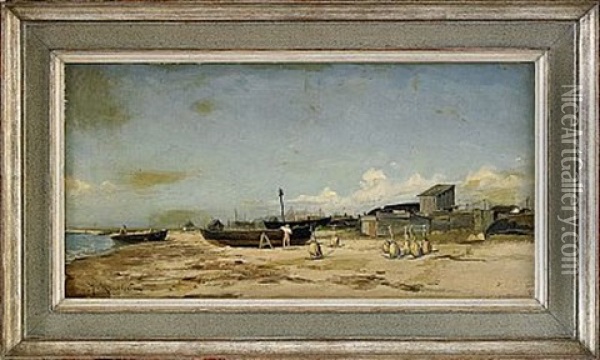 Kustvy Fran Skagen Oil Painting - Johan Fredrik Krouthen