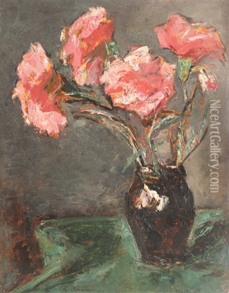 Red Carnations Oil Painting - Gheorghe Petrascu