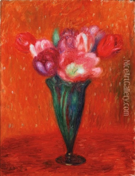 Mixed Tulips Oil Painting - William Glackens