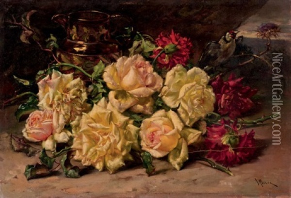 Flores Oil Painting - Jose Puente