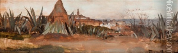 Tangier Oil Painting - Maurice Bompard