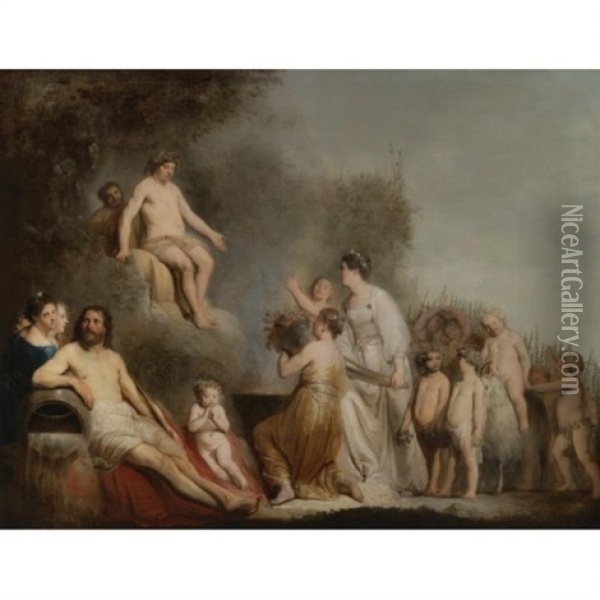 Homage To Bacchus Oil Painting - Pieter Fransz de Grebber