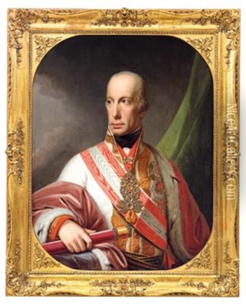 Emperor Francis I Of Austria Oil Painting - Johann Baptist Lampi the Elder