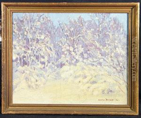 ''winter Scene'', Oil/canvas. Framed Oil Painting - Alfred Jansson