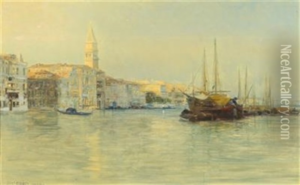 The Grand Canal Oil Painting - Guglielmo Ciardi