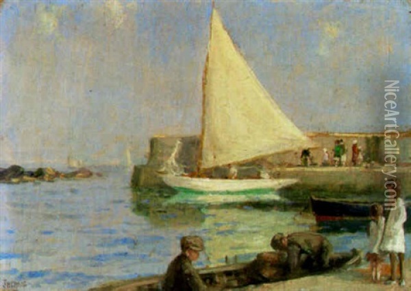 Donaghadee Harbour, Co. Down Oil Painting - James Humbert Craig
