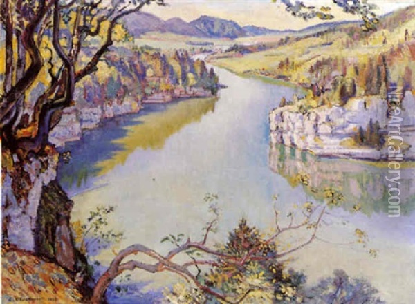 Bassins Du Doubs Oil Painting - Charles L'Eplattenier