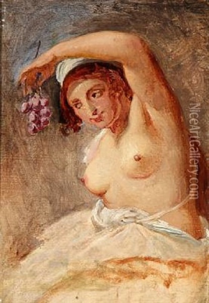 Study Of A Nude Italian Woman Oil Painting - Wilhelm Nicolai Marstrand