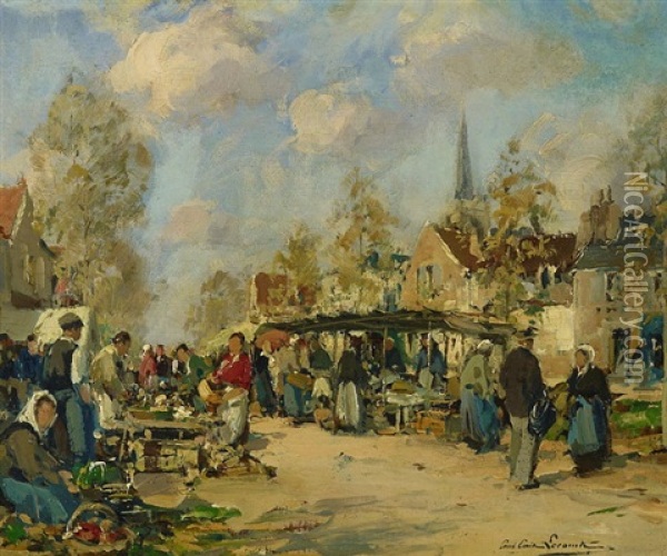 Marktszene Oil Painting - Paul Emile Lecomte